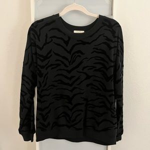 Z Supply Black Zebra Print Sweatshirt